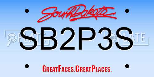 SB2P3S South Dakota License Plate