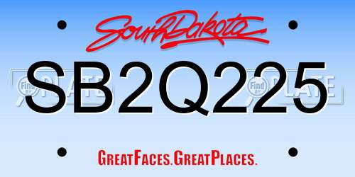 SB2Q225 South Dakota License Plate