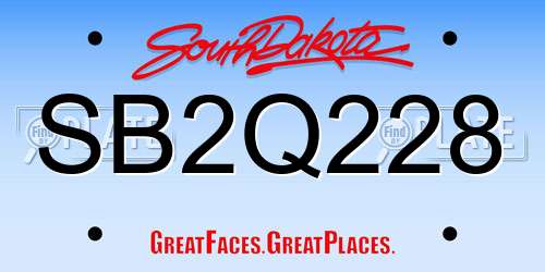 SB2Q228 South Dakota License Plate