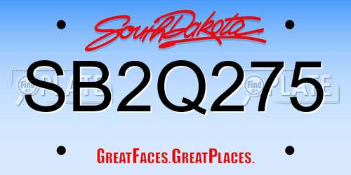 SB2Q275 South Dakota License Plate