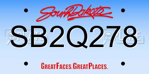 SB2Q278 South Dakota License Plate