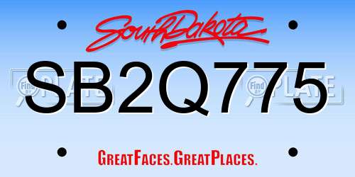 SB2Q775 South Dakota License Plate