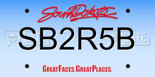 SB2R5B South Dakota License Plate