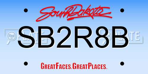 SB2R8B South Dakota License Plate