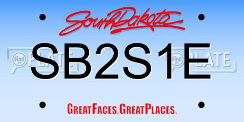 SB2S1E South Dakota License Plate