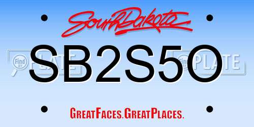 SB2S5O South Dakota License Plate