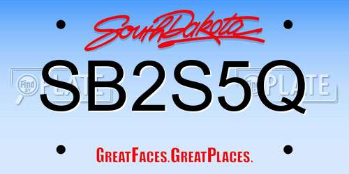 SB2S5Q South Dakota License Plate