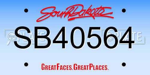 SB40564 South Dakota License Plate