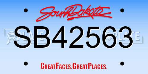 SB42563 South Dakota License Plate