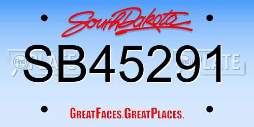 SB45291 South Dakota License Plate