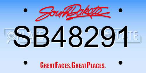 SB48291 South Dakota License Plate