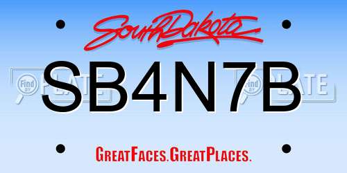 SB4N7B South Dakota License Plate