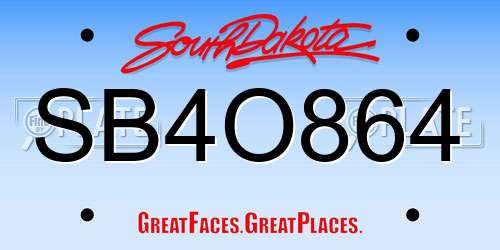 SB4O864 South Dakota License Plate