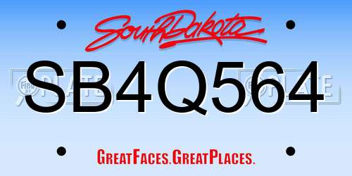 SB4Q564 South Dakota License Plate