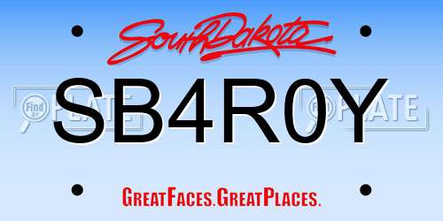 SB4R0Y South Dakota License Plate