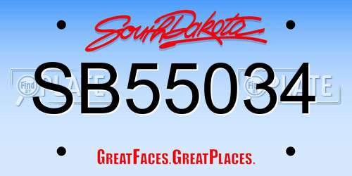 SB55034 South Dakota License Plate