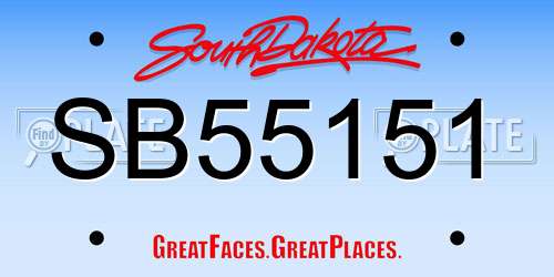 SB55151 South Dakota License Plate