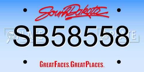 SB58558 South Dakota License Plate