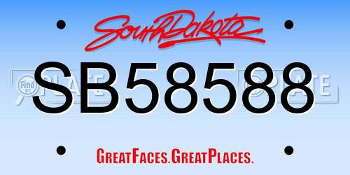 SB58588 South Dakota License Plate