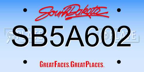 SB5A602 South Dakota License Plate