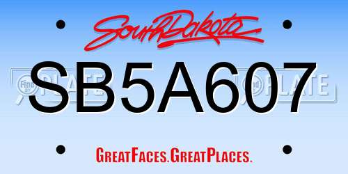 SB5A607 South Dakota License Plate