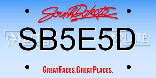 SB5E5D South Dakota License Plate