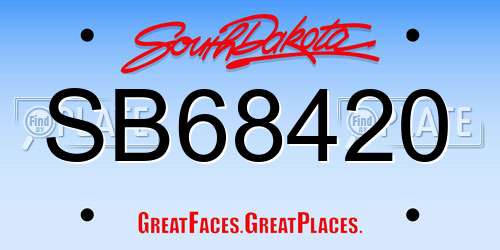 SB68420 South Dakota License Plate