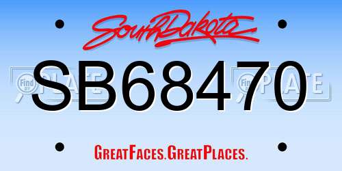 SB68470 South Dakota License Plate