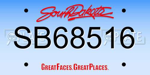 SB68516 South Dakota License Plate