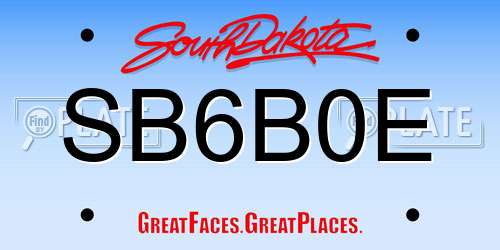 SB6B0E South Dakota License Plate