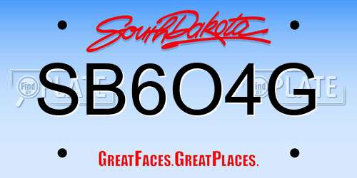 SB6O4G South Dakota License Plate