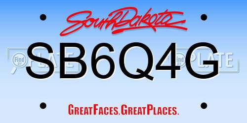 SB6Q4G South Dakota License Plate
