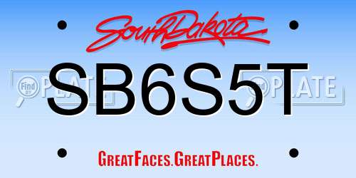 SB6S5T South Dakota License Plate