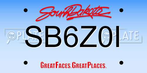 SB6Z0I South Dakota License Plate