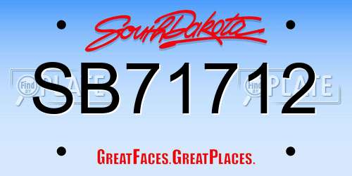 SB71712 South Dakota License Plate