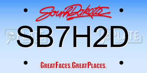 SB7H2D South Dakota License Plate