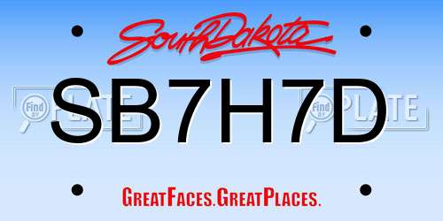 SB7H7D South Dakota License Plate