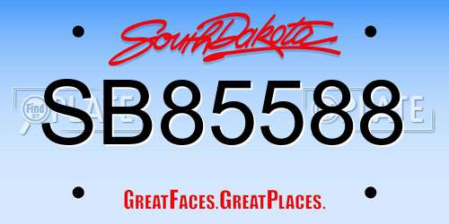 SB85588 South Dakota License Plate