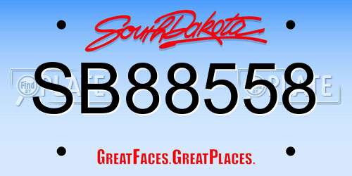 SB88558 South Dakota License Plate