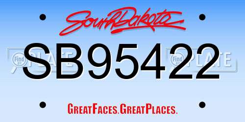 SB95422 South Dakota License Plate