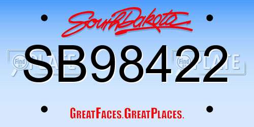 SB98422 South Dakota License Plate