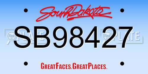 SB98427 South Dakota License Plate