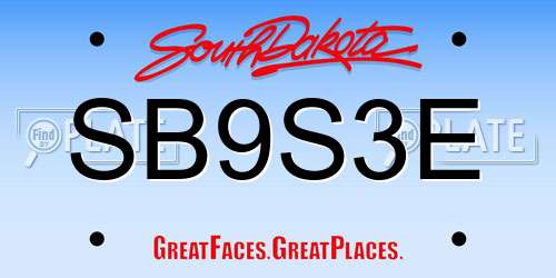 SB9S3E South Dakota License Plate