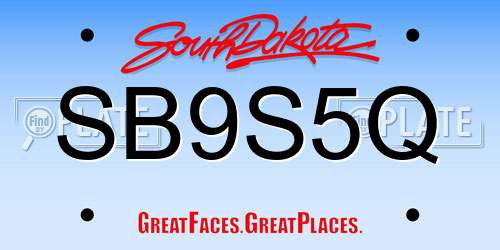 SB9S5Q South Dakota License Plate