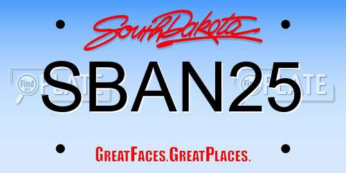 SBAN25 South Dakota License Plate