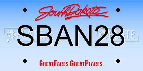 SBAN28 South Dakota License Plate