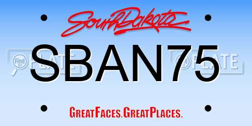 SBAN75 South Dakota License Plate