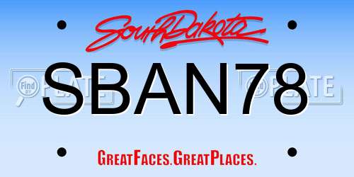 SBAN78 South Dakota License Plate
