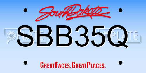 SBB35Q South Dakota License Plate