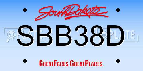 SBB38D South Dakota License Plate